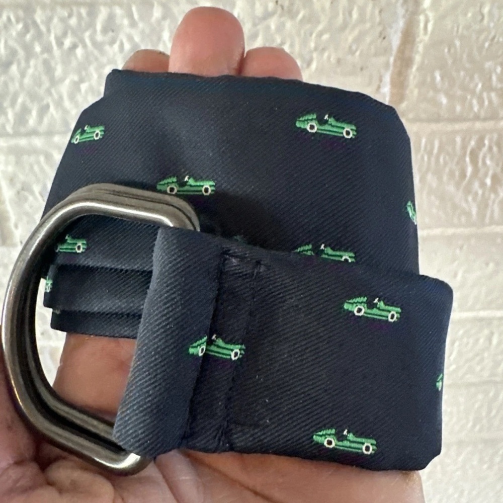 HANDMADE SILK CARS Belt Size M Blue Green 47”